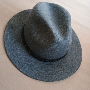 Tilley Gray Wool Felt Montana Fedora Ear Flap Hat Sz 7 3/8 Made In Canada